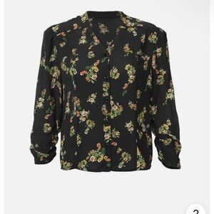 CAbi Ovation Top Floral 3/4 Sleeves Button Up Blouse #4534